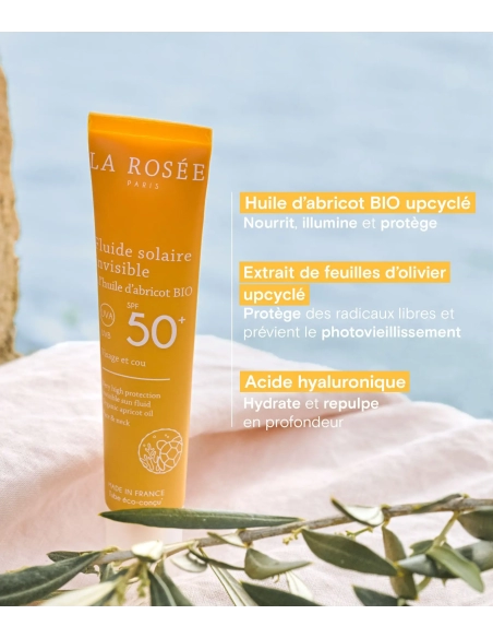 La Rosée Fluide solaire invisible à l'huile d'abricot bio SPF50