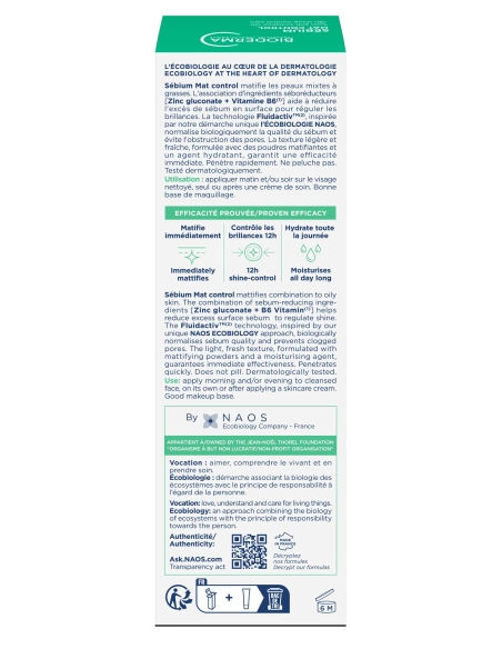 Bioderma Sébium Mat Control – Soin hydratant anti-brillance – 30 ml