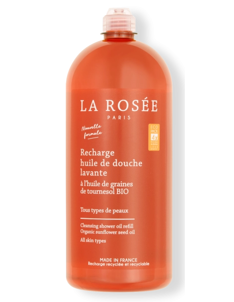 LA ROSEE ECORECHARGE HUILE DE DOUCHE LAVANTE A L'HUILE DE...
