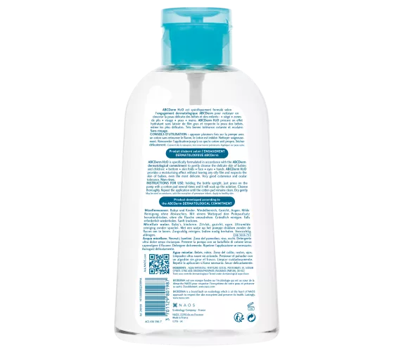 Bioderma Abcderm H2O Flacon pompe inversée 1 litre