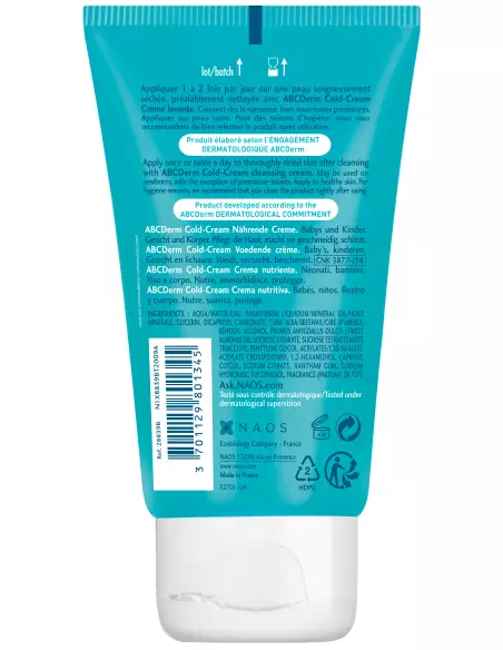 Abcderm Coldcream visage & corps Tube 45ml