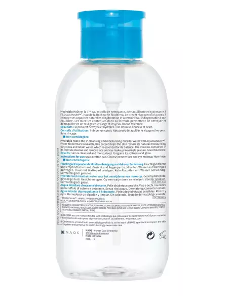 Hydrabio H2O Flacon 500ml Pompe inversée