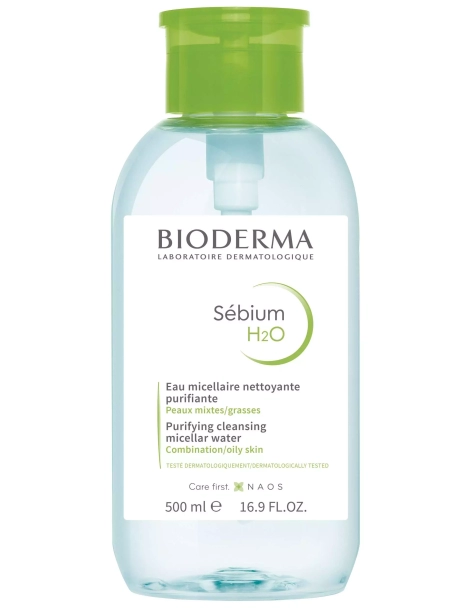 Bioderma Sébium H20 Flacon  pompe inversée 500ml 2