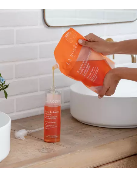La Rosée Ecorecharge huile de douche lavante à l'huile de graines de Tournesol  BIO 800mL