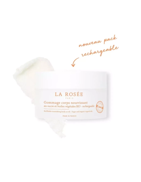 La Rosée body scrub with sugar and organic vegetable oils...