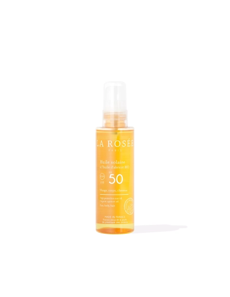 HUILE SOLAIRE À L'HUILE D'ABRICOT BIO SPF50+ 150ML