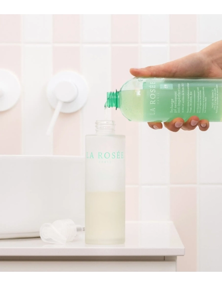 La Rosée Flacon en verre vide à recharger pour gel nettoyant